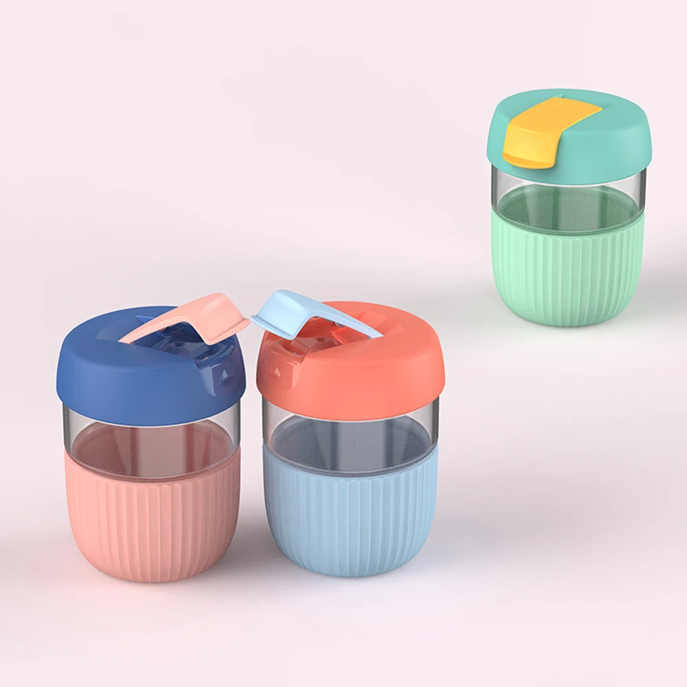 KKF радужная цветная чашка стеклянный термос простая портативная мини-кружка для