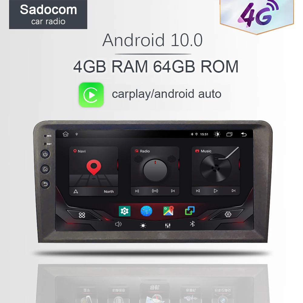 Carplay 9 &quot2 din Android 10 0 автомобильный dvd-плеер 64 Гб ROM 4 DSP Авторадио 4G LTE для Audi A3 2002-2010 2011