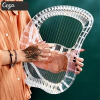 21 strings transparent lyre harp lightweight musical instrument with picks tuning wrench spare string carry bag for beginner