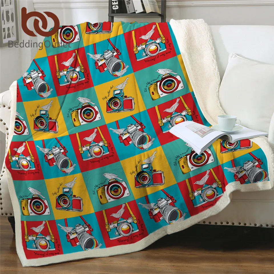 Одеяло BeddingOutlet в виде птицы шерпа красочное одеяло стиле поп-арт s-одеяло для