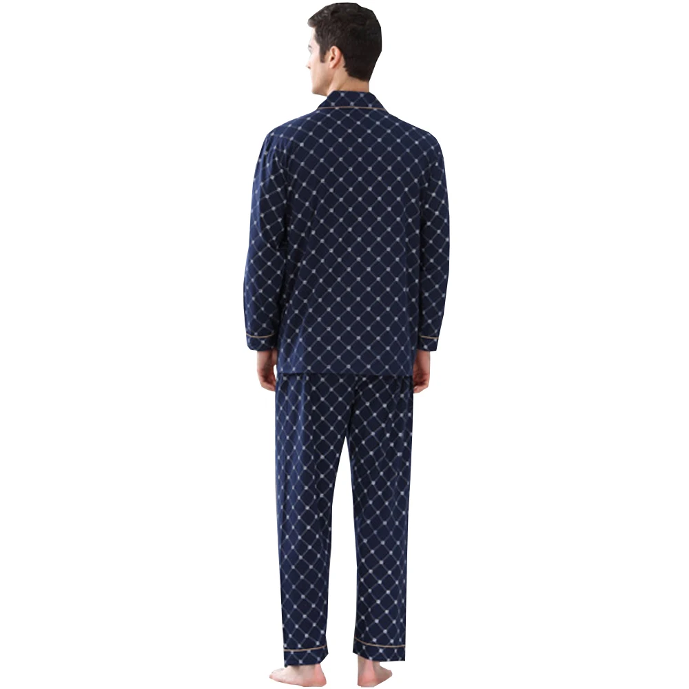 2Pcs/Lot Cotton Comfortable Mens Pajamas Set Brand Pajama Pyjamas Sleepwear High Quality Plus Size M-4XL | Мужская одежда