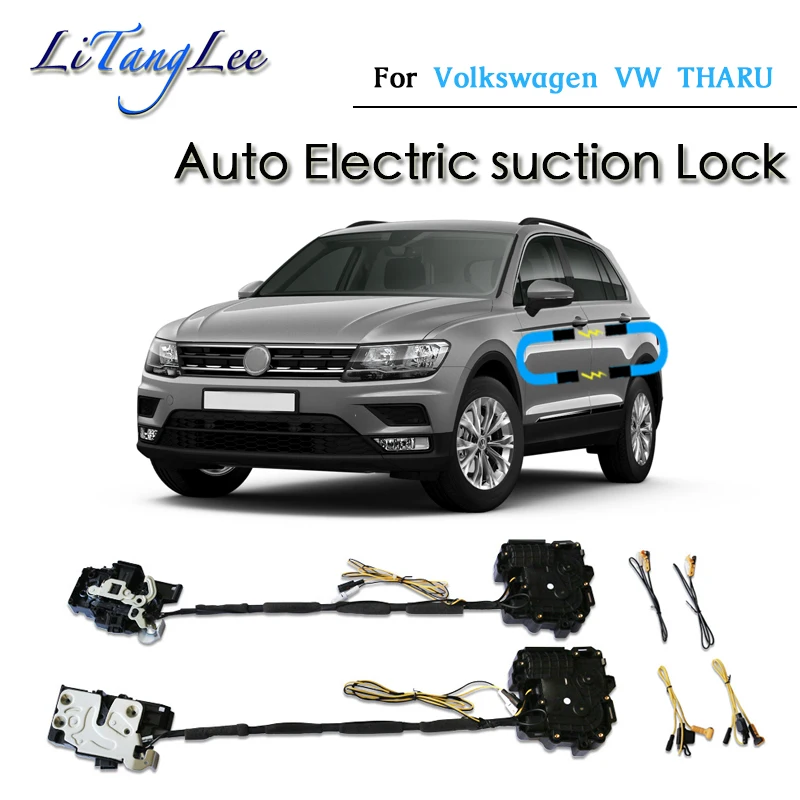 

Автомобильная мягкая закрывающаяся дверная защелка для Volkswagen VW THARU 2018 2019, силовой замок, поглощение электропоглощения, тихий закрыватель