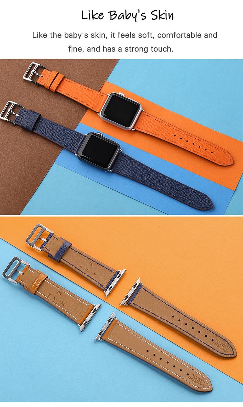 Kebitt, натуральная кожа, для мужчин и женщин, ремешок для apple watch, серия 5, 4, 3, 2, 1, iwatch, ремешок, 38, 40 мм, 42, 44 мм, ремень, одиночный тур, полосы