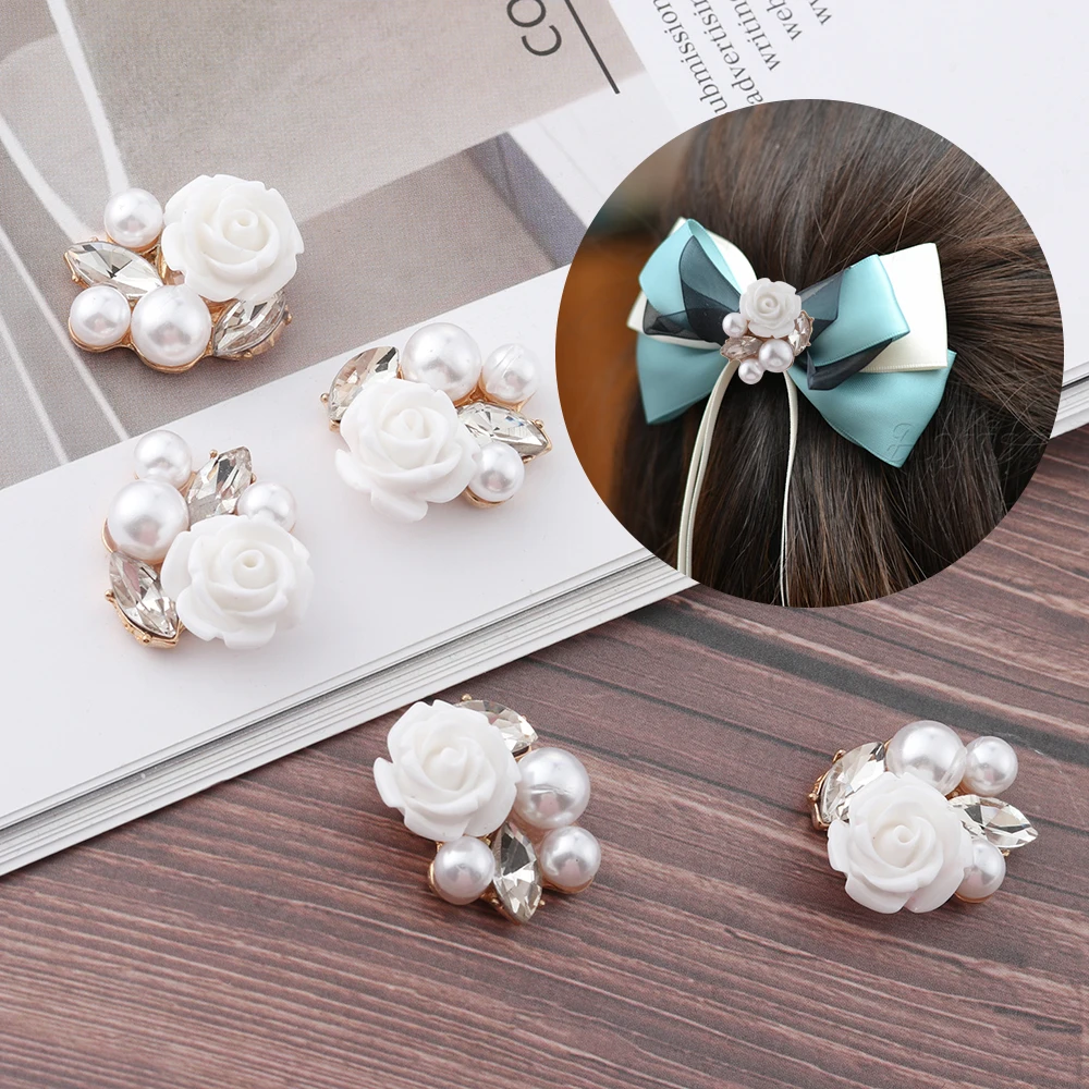 Жемчужные цветочные пуговицы стразы пряжка плоская задняя обшивка шпилька для