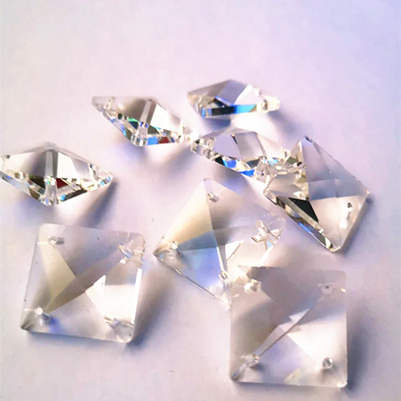 Высококачественные хрустальные Квадратные бусины k9 50 шт./лот 22 мм 4 отверстия