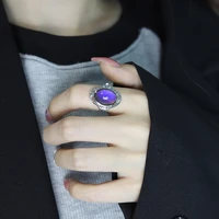 vintage retro color change mood ring oval emotion feeling changeable ring temperature control men and women ring jewelry