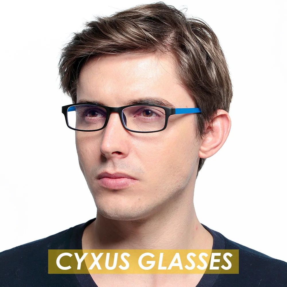Cyxus синие световые блокирующие очки TR90 прямоугольные компьютерные очки анти глаза глазные прозрачные линзы унисекс 8327