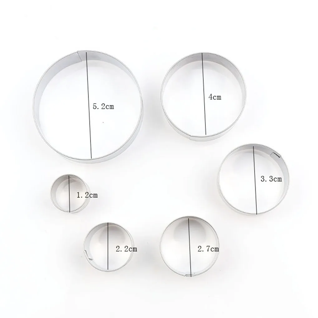 

Elenxs Round Circle Fondant Cutting Die Baking Accessories Cutters Chocolate Mould Clay Mold Cake Craft DIY Tool Set 6Pcs