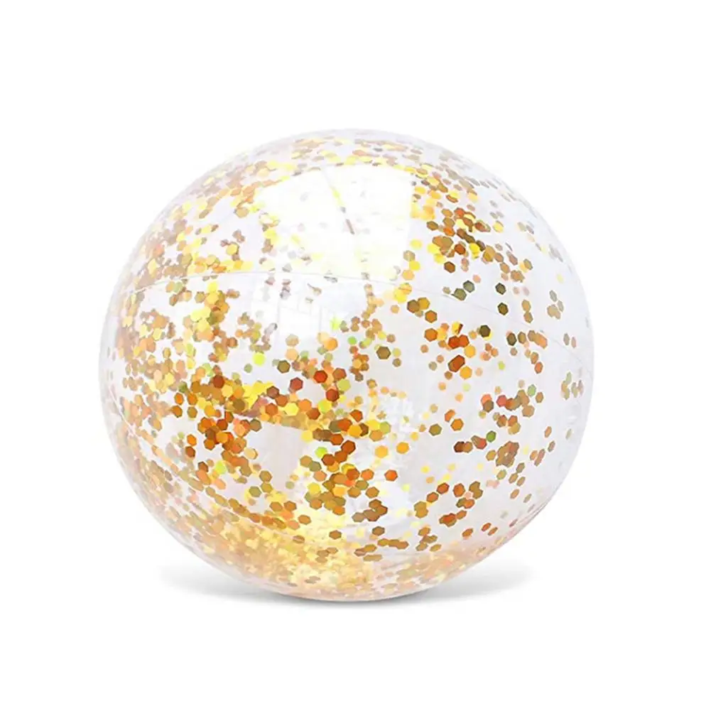 

New 2PCS Sequin Beach Ball Iatable Glitter Jumbo Pool Ball Toys Eco-friendly PVC For Playing Sparkling Balls With Family