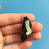 new raven who dis hard enamel pin gothic black crow animal medal brooch accessories unique lapel backpack pins jewelry