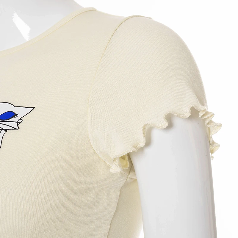 

DISEYAR Letter Print Short T-shirt Women Fashion Clothing White Sport Casual Tanks Tops For Girls Y2K Sweet Party Evening Outfi