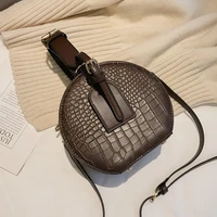 elegant female crocodile pattern tote bag new high quality pu leather womens designer handbag round shoulder messenger bag