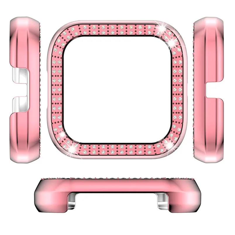 Case Cover Shell For Fitbit versa 2 Ultra-Slim Luxury Bling Crystal Screen Protector Watch Wristband Accessories | Электроника
