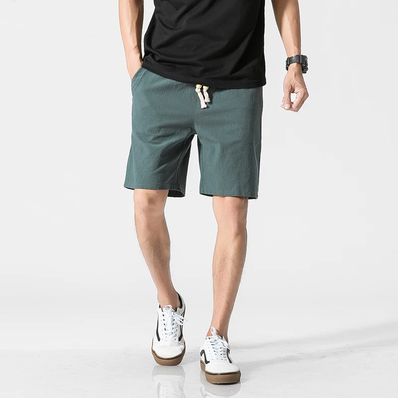 

Shorts Men Summer Mens Cotton Linen Casual Shorts Solid Comfortable Drawstring Soft Short Breathable Male Streetwear Plus Size