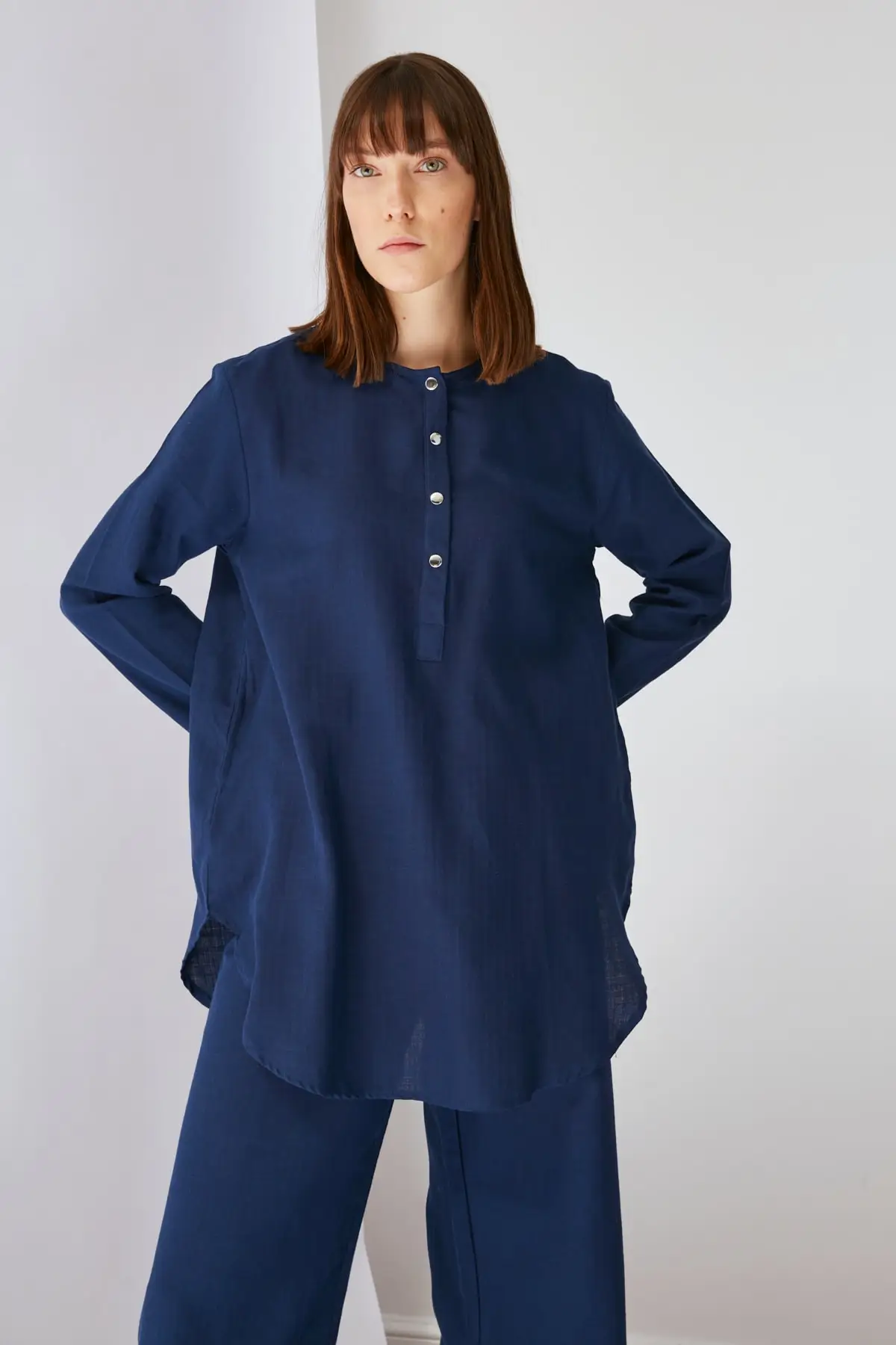 Navy Blue Tunic Pants Bottom-Top Suit/ISLAMIC CLOTHING /HIJAB FASHION/TURKISH FASHION