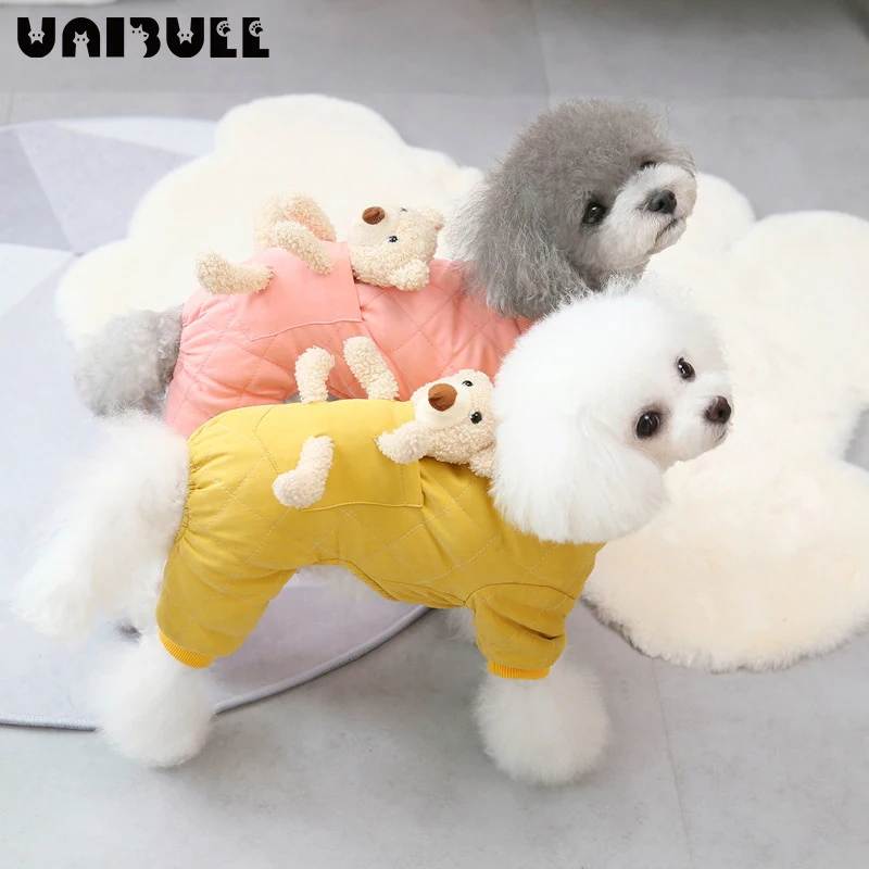 

Осенне-зимнее хлопковое пальто с медведем на четырех ножках, оптовая продажа, домашнее животное, теплое и милое хлопковое пальто с игрушкой-...
