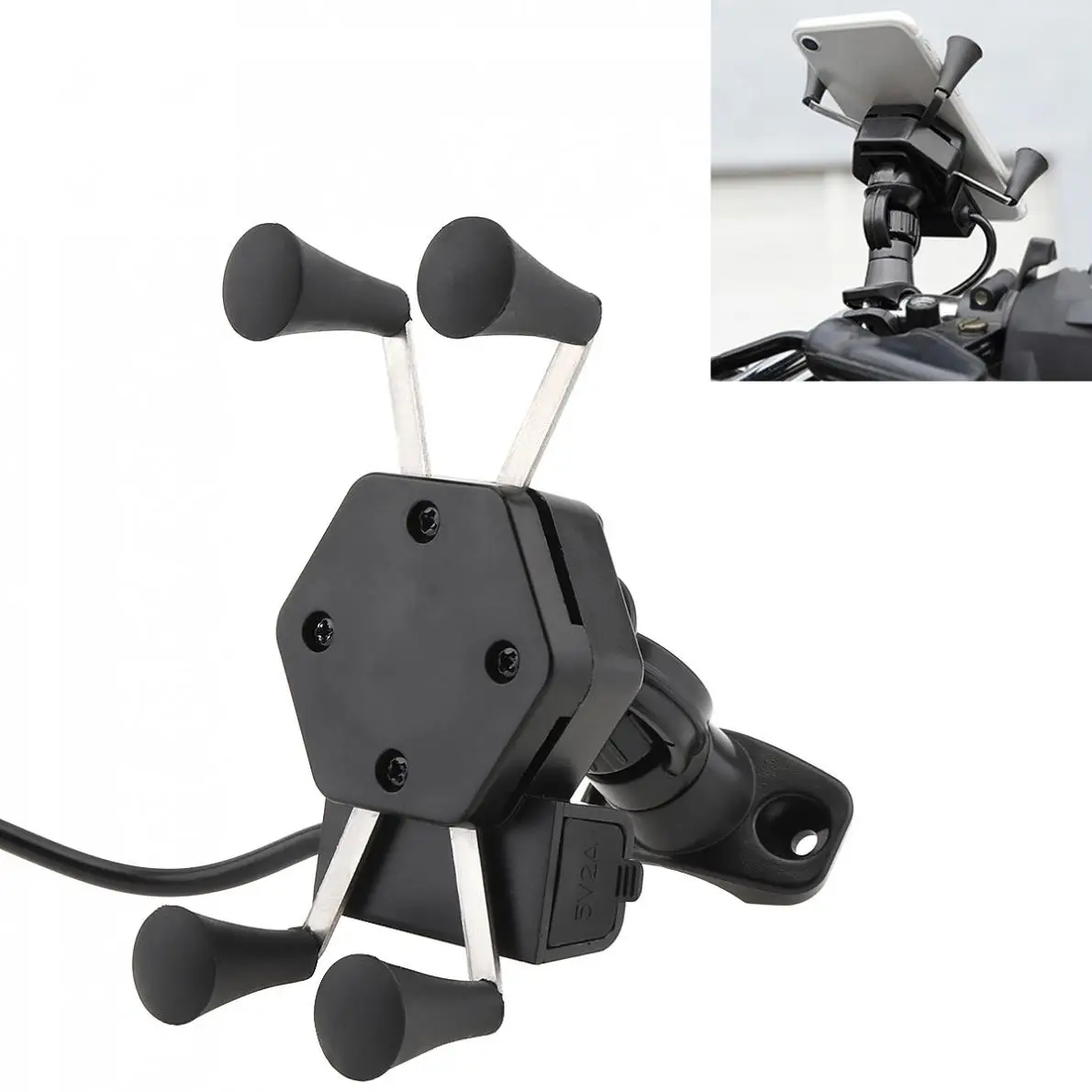 Регулируемый держатель для крепления на руль мотоцикла перезаряжаемый