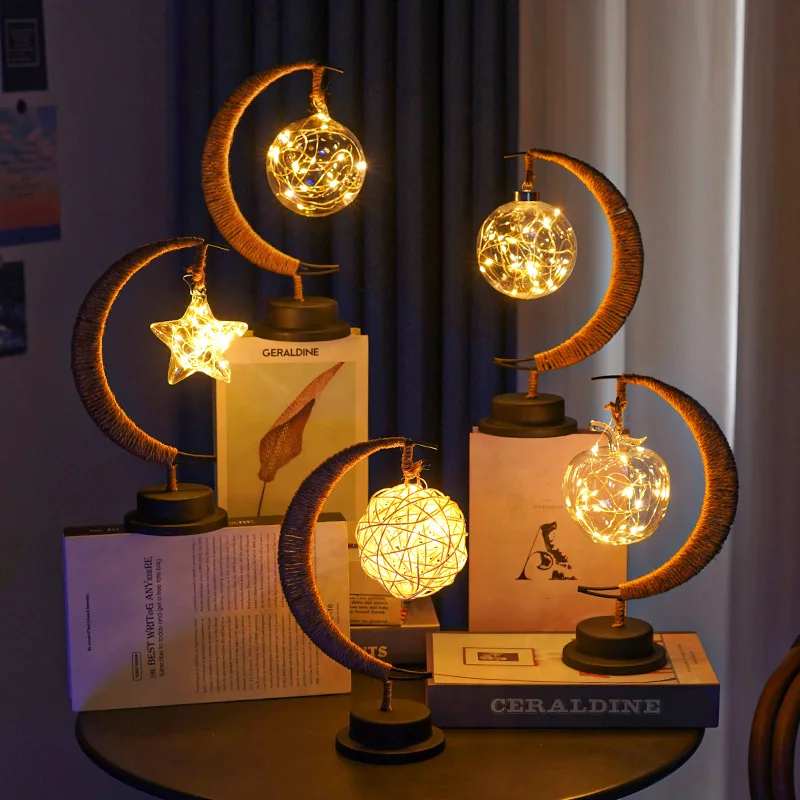 

Led Star/Moon/Apple/Sepak Takraw Christmas Gifts DIY Decorations Eid Mubarak Party Supplies for Kid Bedroom Decor Baby Gifts