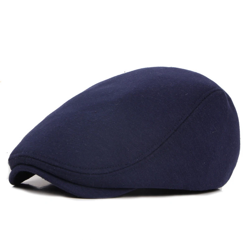Navy FS Wo, мужские вязаные береты, шапки, хлопок, черные береты для мужчин, одноцветные, таксисты, газетные шапки, повседневные, уличные, осень, зима, винтажные - Цвет: Navy