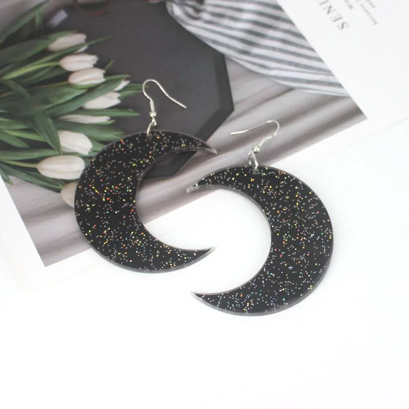 Огромные акриловые серьги-капельки в виде звезд и Луны европейском американском