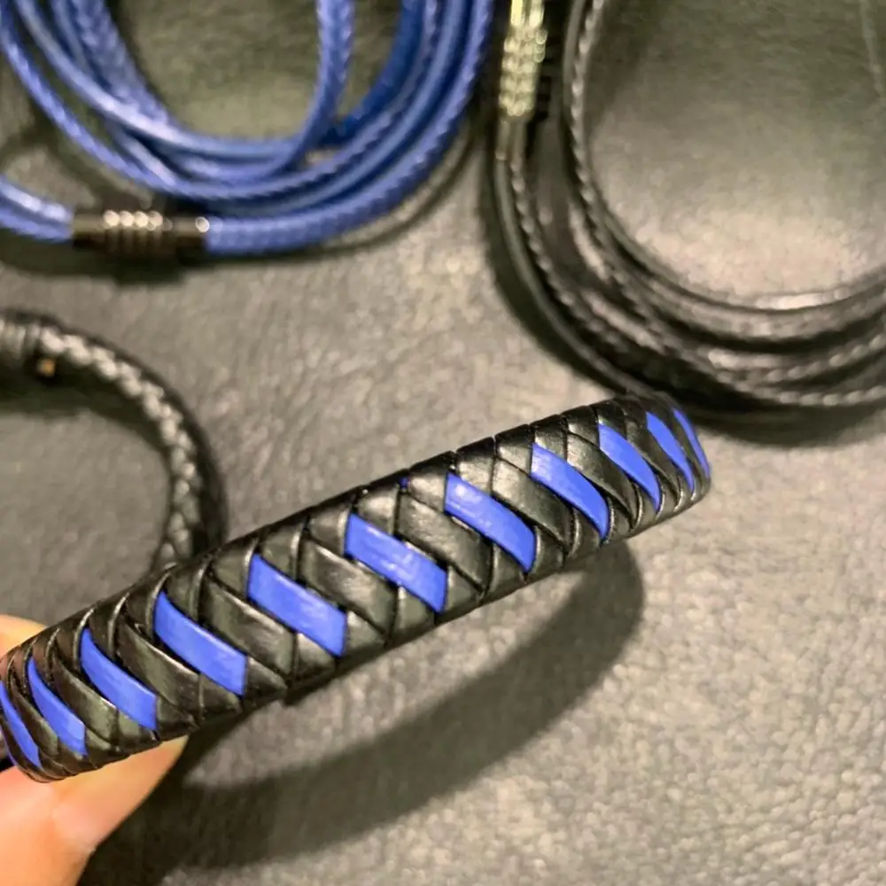 Мужской браслет из искусственной кожи с черепом 6 шт./партия синий черный цвет