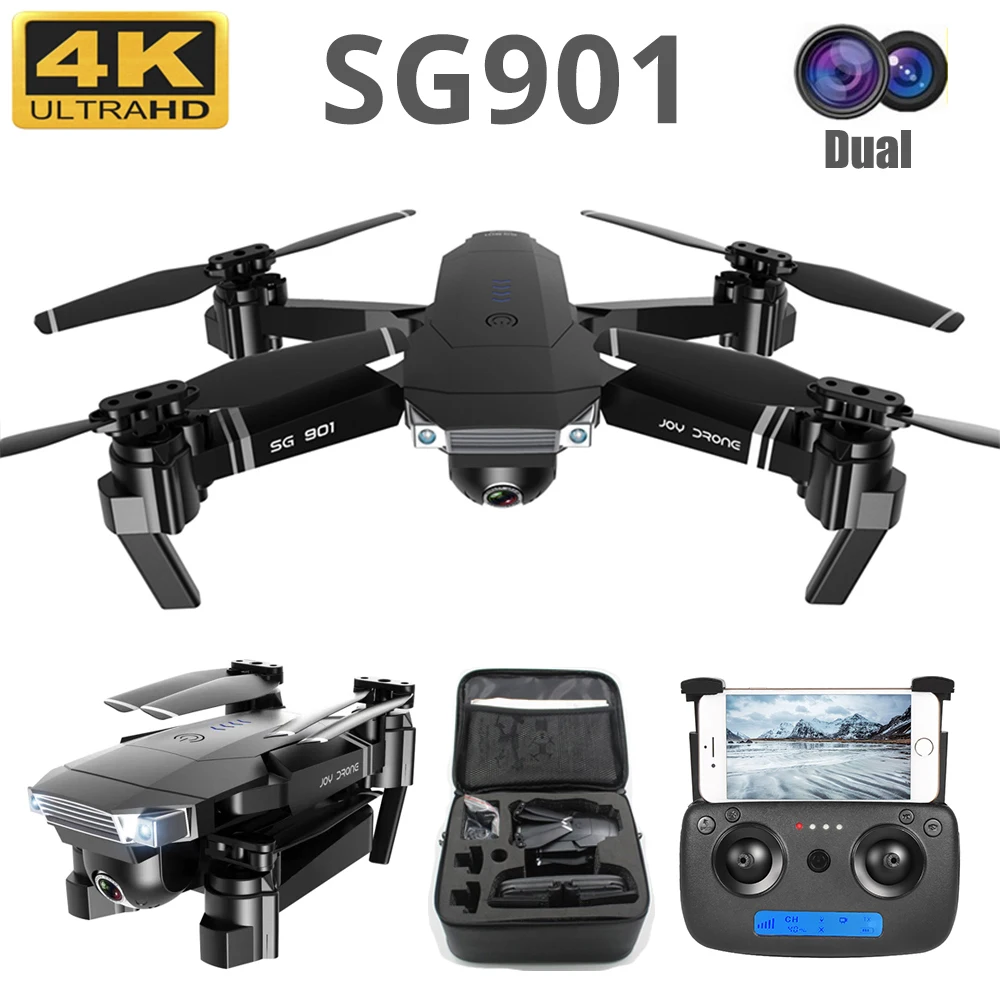SG901 Дрон 4K двойная HD камера wifi FPV оптический поток Квадрокоптер Профессиональный Следуйте за мной Вертолет Hover складной игрушечные дроны
