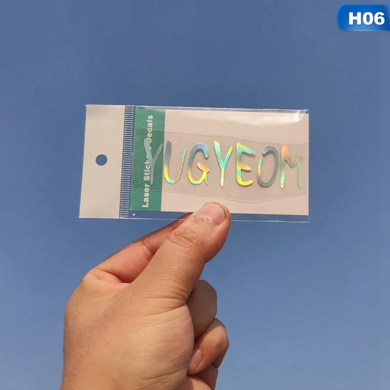 06 Kpop креативная лазерная наклейка GOT7 YOUNGJAE JACKSON YUGYEOM JINYOUNG BAMBAM MARK JB Водонепроницаемая наклейка s цвет меняющий цвет - Цвет: 06