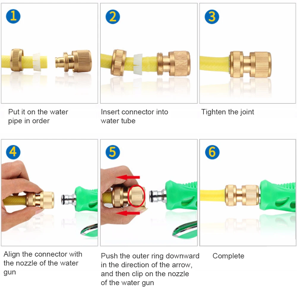 1 шт. латунный быстрый соединитель садовый шланг для полива Адаптер шланга кран