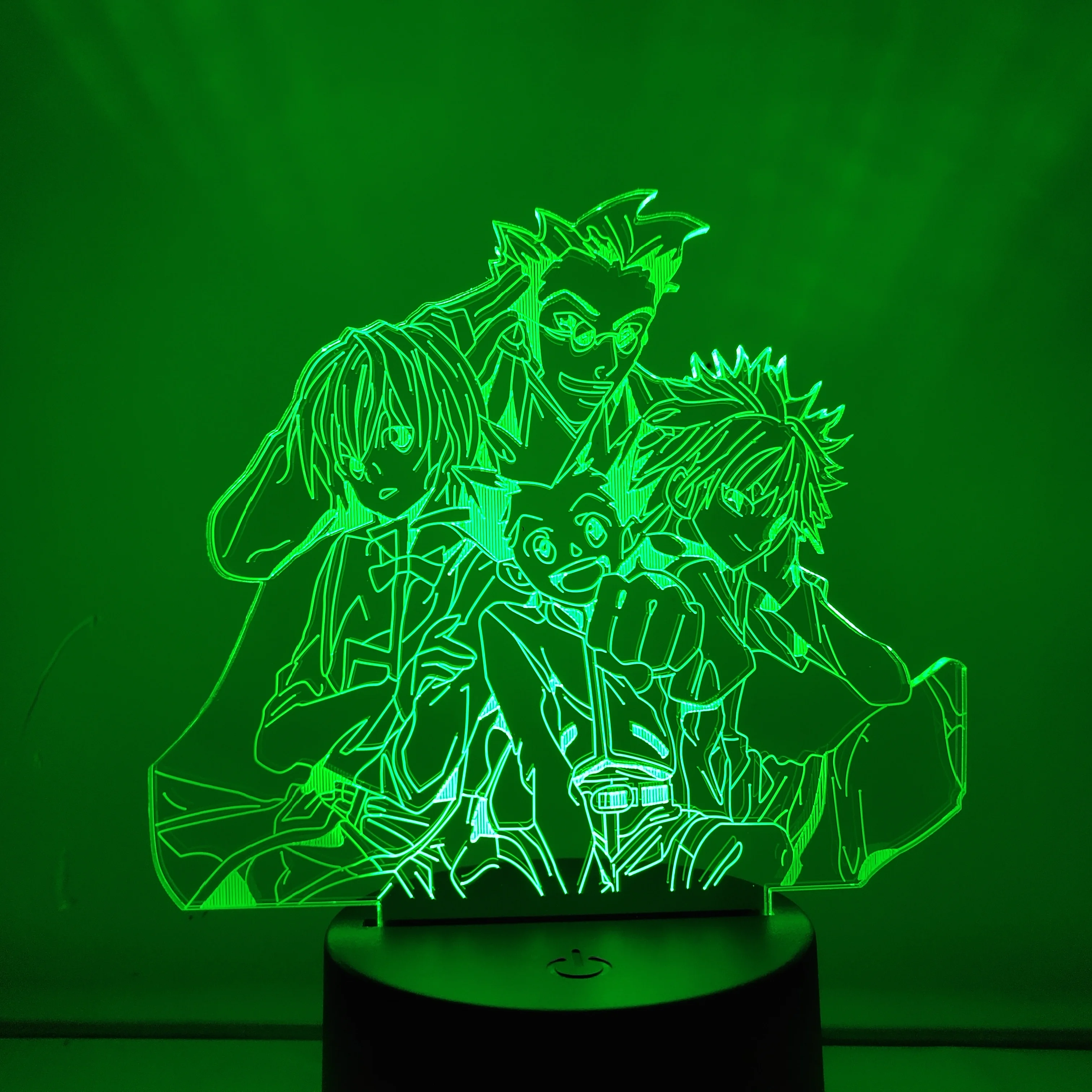 Фигурка Hunter X Action Gon Killua Leorio 3D с изменяющимся светодиодным освещением, новинка аниме, модель игрушки на ночь.
