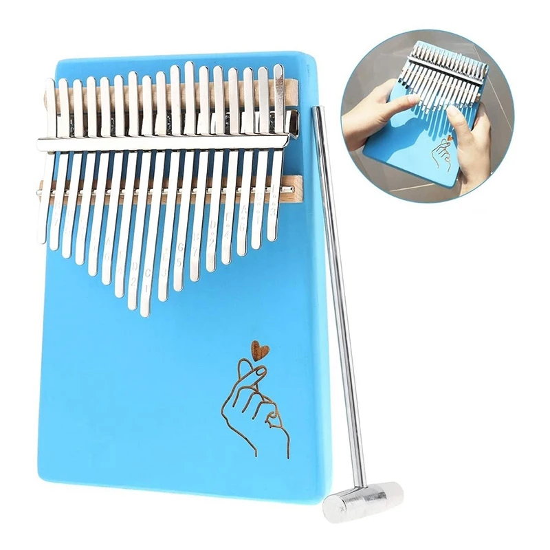 

17 Keys Thumb Piano Finger Piano Hand Piano Wooden Finger Piano with Tuning Hammer Learning Adult Beginners