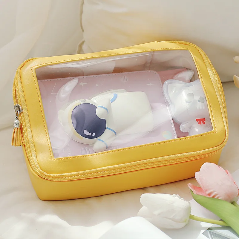 

Big Storage Transparent PVC Transparent Zipper Bag Pencil Case Portable Bag Gift 225*150*80mm