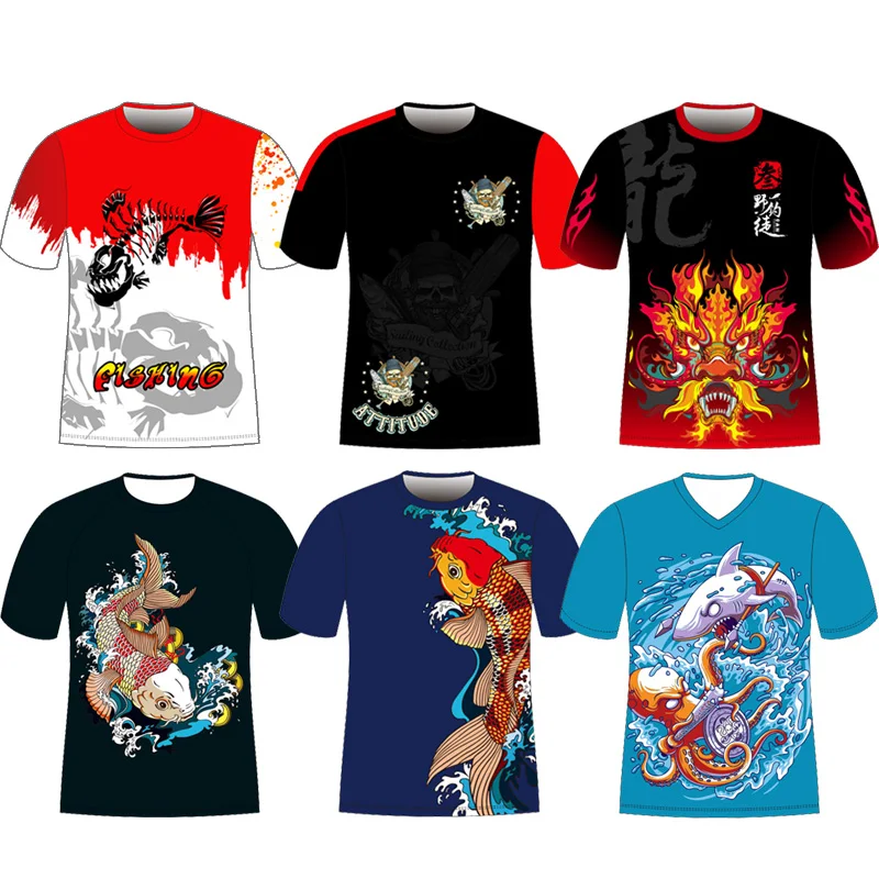 Hot sale customize ice silk fabric summer fishing shirt with short sleeves outdoor sports thin and light clothing | Спорт и