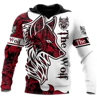 animal wolf tattoo red 3d all over printed hoodie unisex fashion casual sweatshirt hip hop zip jacket 128