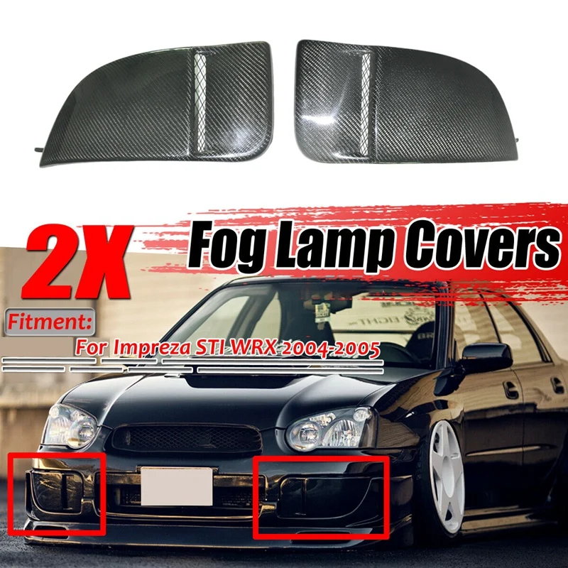 

Car Carbon Fiber Fog Light Bumper Bezel Cover Caps for Subaru Impreza WRX STi 04-05