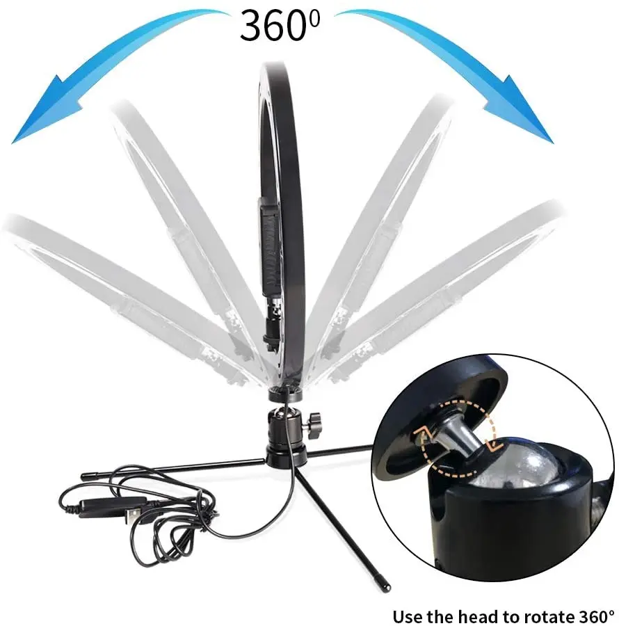 10 2 &quotНастольный держатель для селфи кольцо светильник с штатив Трипод и