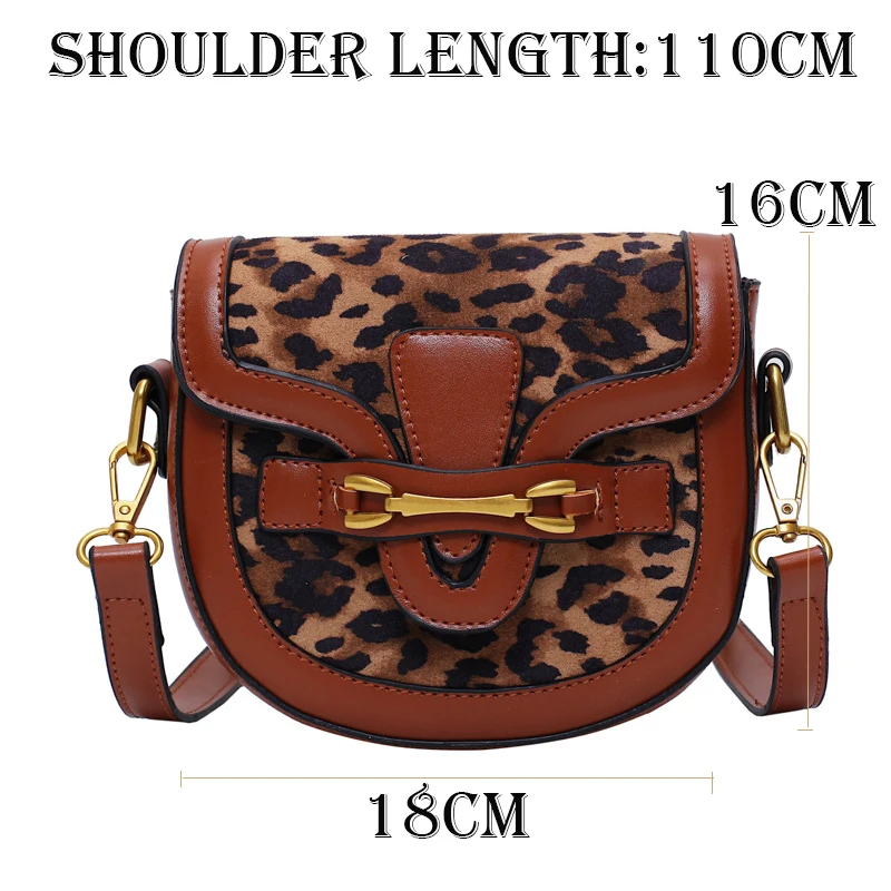 

2021 new Women Leopard Crossbody Bag Crocodile Semicircle Saddle Bags Soft Leather Shoulder Bags For Ladies Handbags Designer