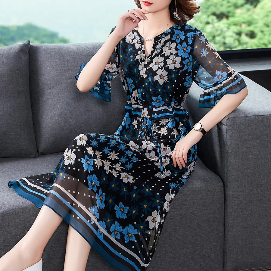 Женское летнее облегающее платье элегантное черное из шелка тутового шелкопряда