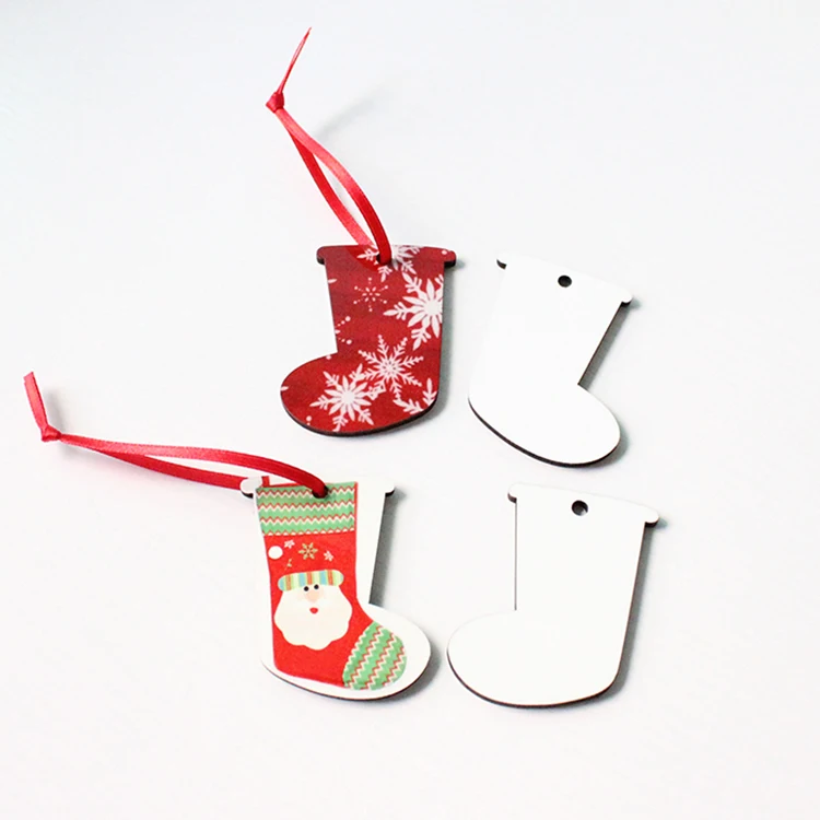 100 шт./лот сублимационная печать на рождественской елке украшение подвеска из МДФ