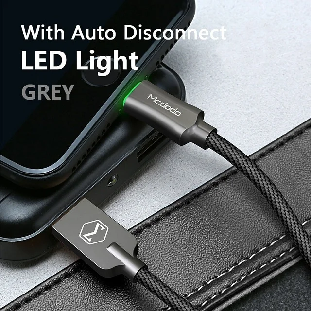 Черный MCDODO автоматическое отключение USB кабель Быстрая зарядка USB зарядное устройство кабель для передачи данных для iPhone 11 Pro X Xs Max Xr 8 7 6 6S Plus 5 телефонный шнур - Цвет: Черный