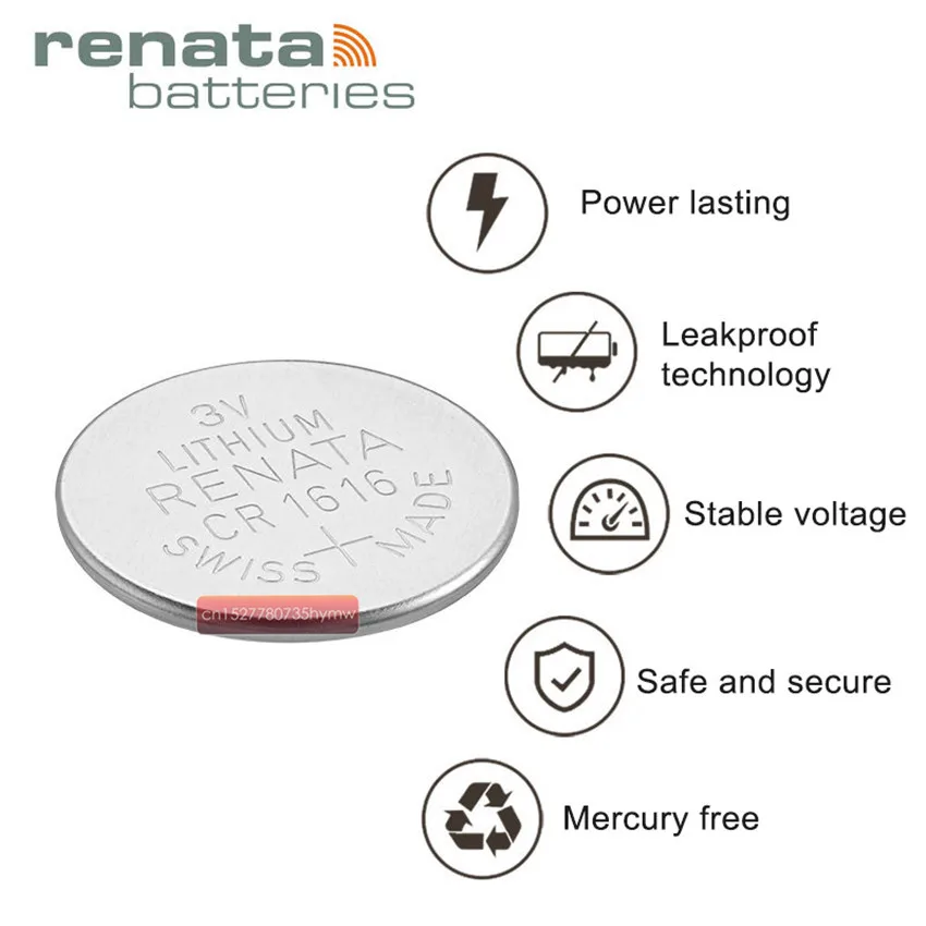 2 шт. литиевая батарея Renata CR1616 3 в 100 оригинальный бренд аккумулятор renata 1616 |