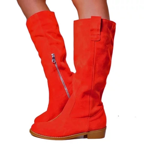 Модные женские ботильоны осень-зима из искусственной замши на квадратном