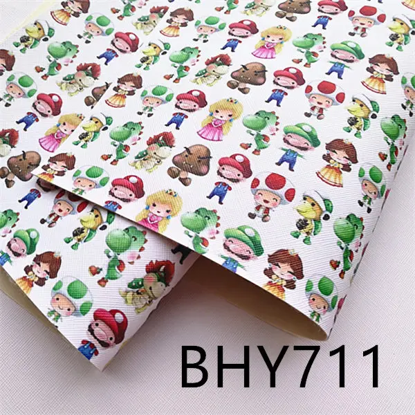 BHY711 7,6*12 дюймов мультфильм печати искусственная кожа для DIY аксессуары BHY383 - Цвет: BHY711