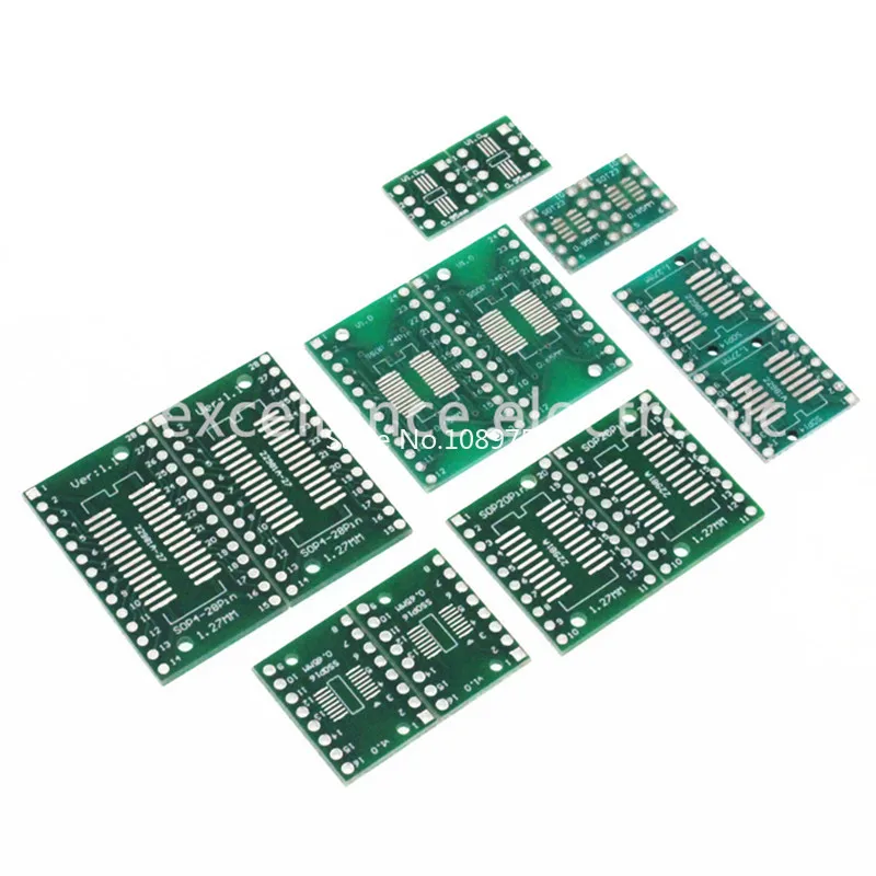 

10pcs SOP PCB Board SOP8 SOP14 SOP16 SOP20 SOP24 SOP28 QFP FQFP TQFP Turn To DIP Adapter Converter Plate TSSOP 8 14 16 20 24 28