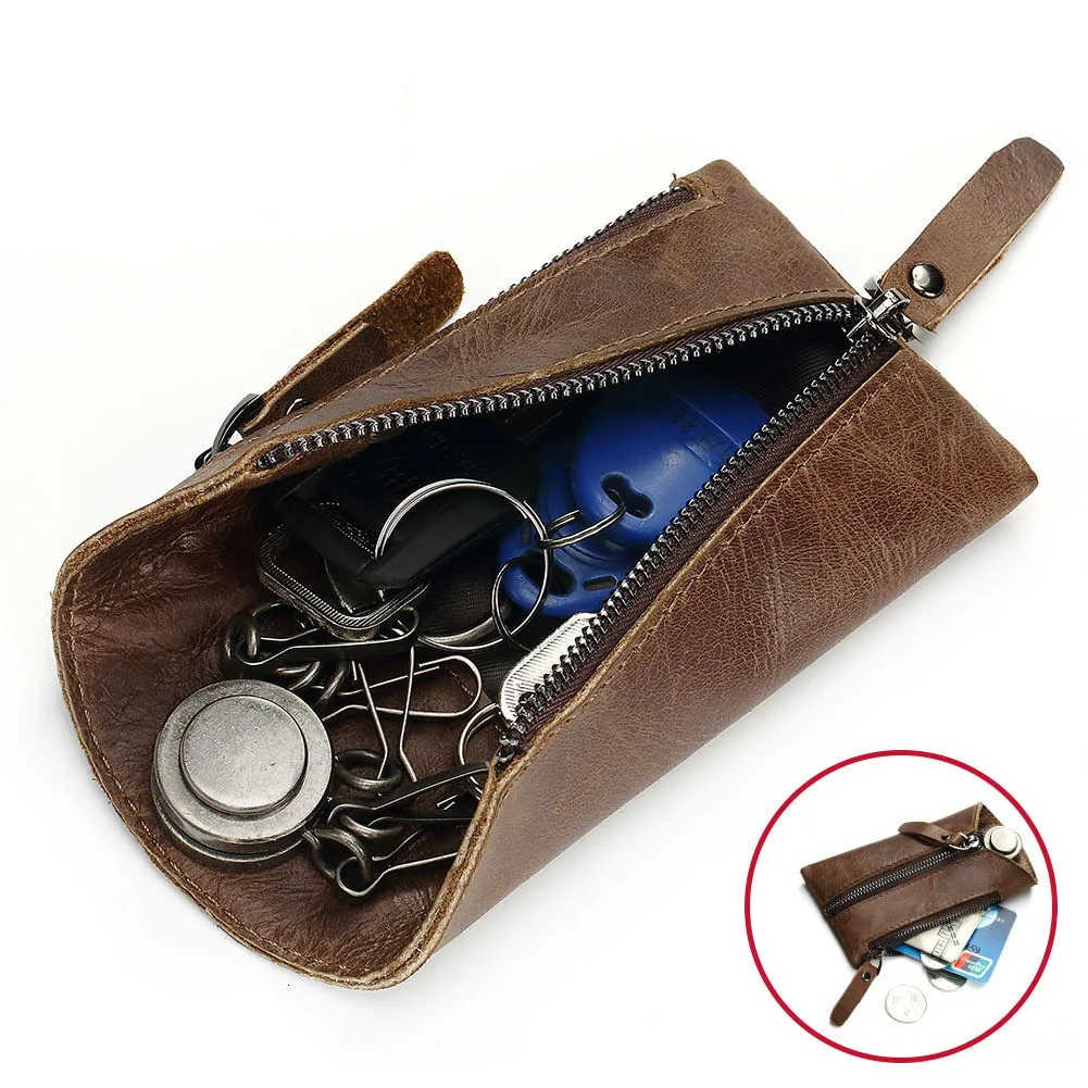 Распродажа мужской кожаный автомобильный чехол для ключей crazy horse маленький