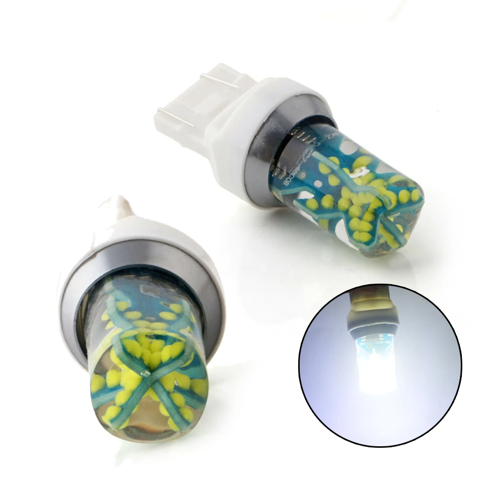 

Tail Car Parking Light Fog Turn signal Lamp 2pcs set White Strobe 48SMD LED Bulb
