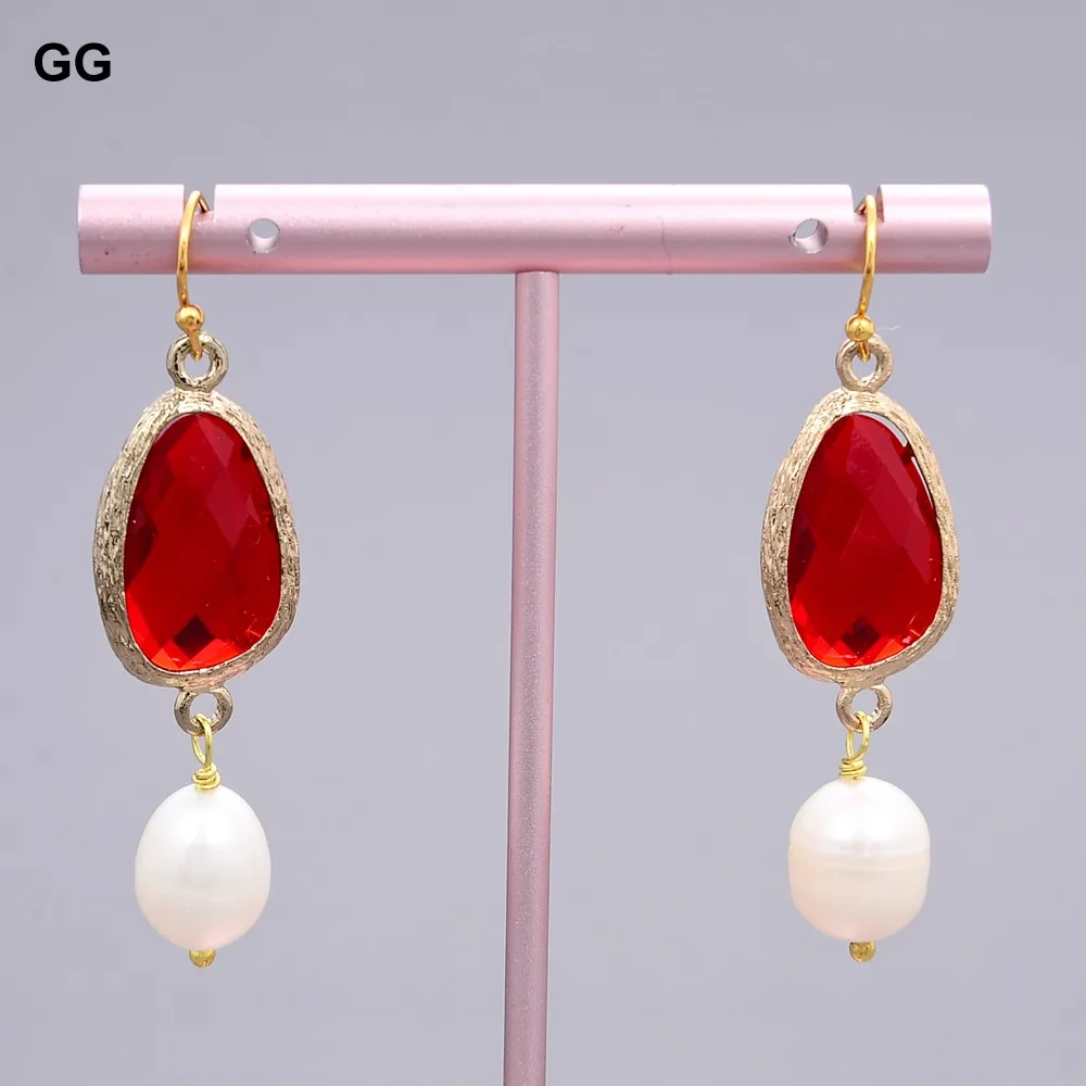 Серьги GG Jewelry с натуральным белым жемчугом зелеными красными синими аквабелыми