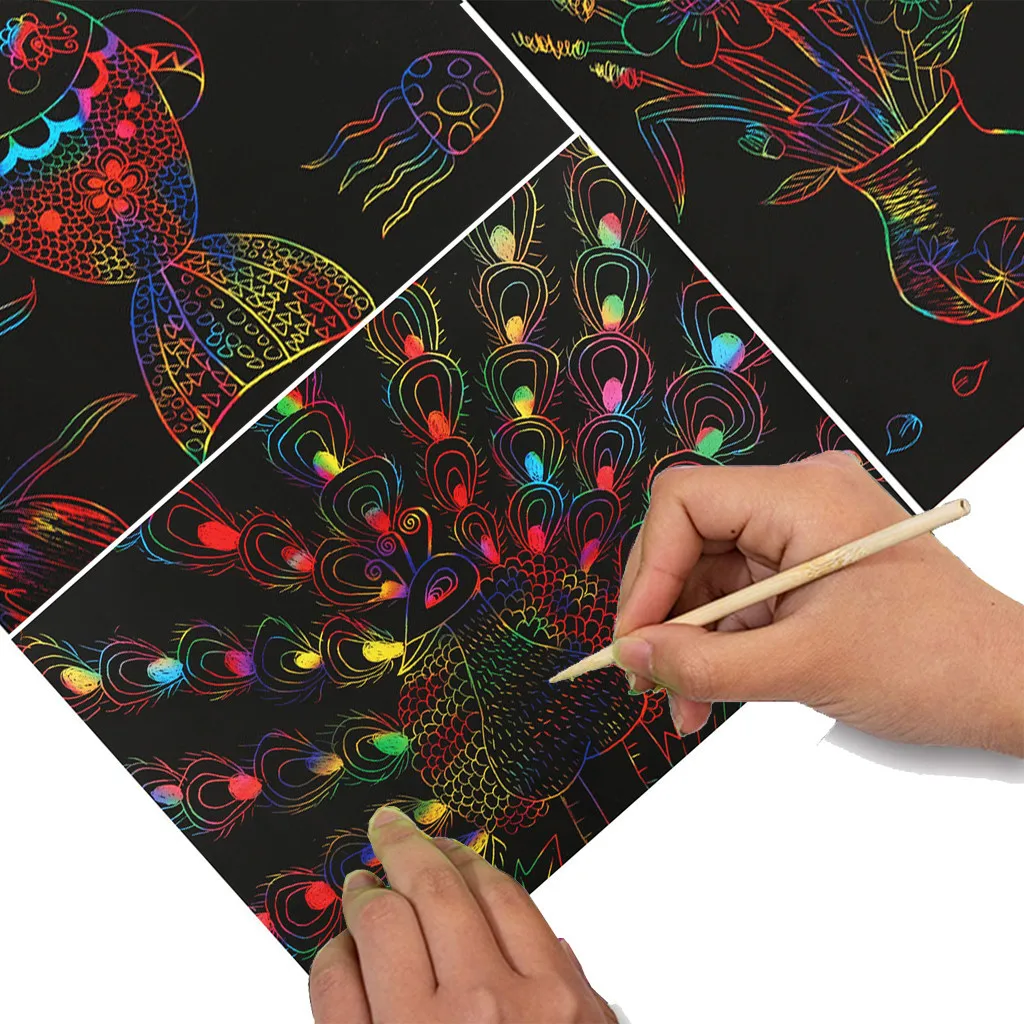 

Scratch Art Paper Rainbow Magic Scratch Off Paper Art For Kids Toy For Children