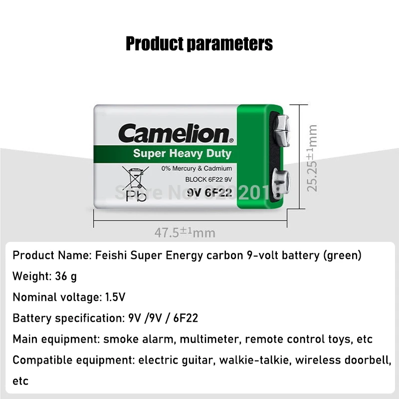 1 шт. Camelion 9V 6F22 PPP3 6LR61 акумуляторная батарея литий Батарея сверхповышенной