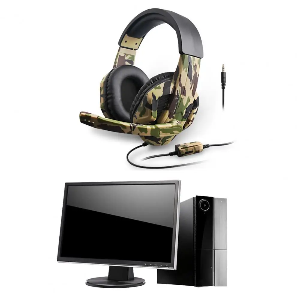 

Headphones Camouflage 3.5mm Wired Stereo Gaming Headphone for PS4