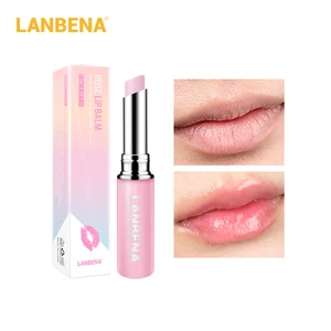 Розовый бальзам для губ Lanbena, смягчитель губ, линия губ, Уход за губами, питательный натуральный экстракт, снимает сухость, длительное ежедневное использование